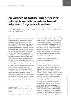 Prevalence of torture and other war