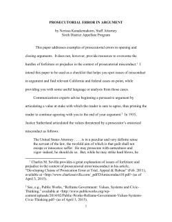 PROSECUTORIAL ERROR IN ARGUMENT by Nerissa