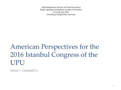 American perspective for the Istanbul UPU congress 2016