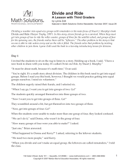 Divide and Ride - Math Solutions