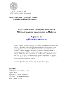 An Assessment of the implementation of Affirmative Action in