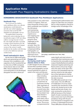 Application Note GeoSwath Plus Mapping Hydroelectric Dams