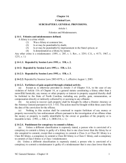 Chapter 14. Criminal Law. - North Carolina General Assembly