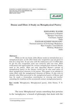 Donne and Eliot: A Study on Metaphysical Poetry