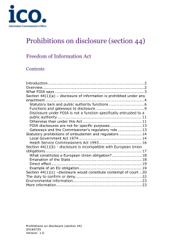 ICO lo Prohibitions on disclosure (section 44)