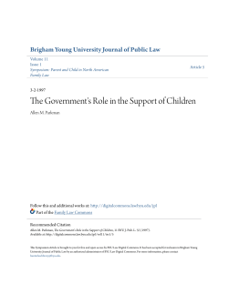 The Government`s Role in the Support of Children