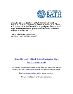 The effect of bean origin and temperature on grinding roasted coffee