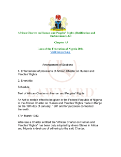 African Charter on Human and Peoples` Rights