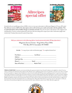 Offer and refund details.