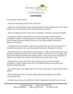 EARTHWORMS A Gardener`s Best Friend
