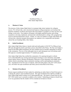 1 of 6 Enrollment Policy of John Adams High School A. Mission