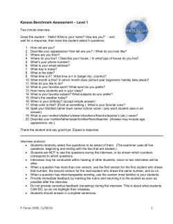Kansas Benchmark Assessment &ndash; Level 1
