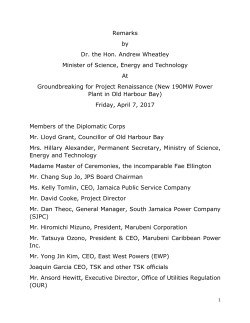 Minister`s Remarks at Project Renaissance Ground Breaking