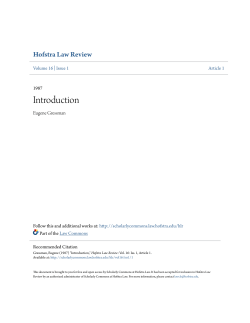 Introduction - Scholarly Commons at Hofstra Law