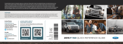 2015 F-150 QUICK REFERENCE GUIDE
