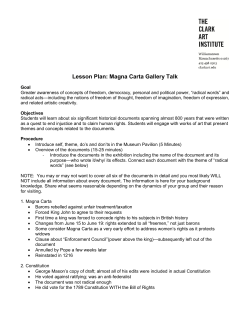 Lesson Plan: Magna Carta Gallery Talk
