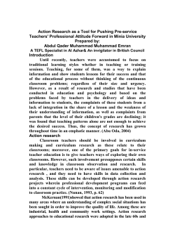 Action Research as a Tool for Pushing Pre