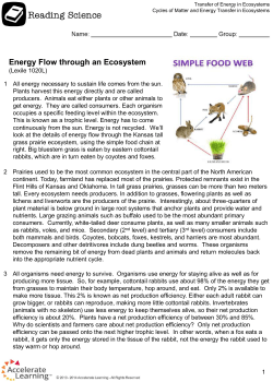 STEM scopes Reading Assignment