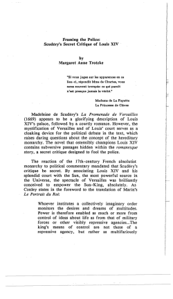 Framing the Police: Scudery`s Secret Critique of Louis XIV by