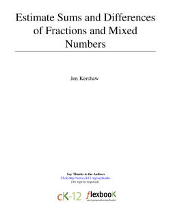 Estimate Sums and Differences of Fractions and Mixed