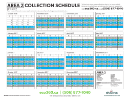 AREA 2 COLLECTION SCHEDULE