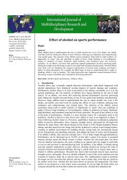 Effect of alcohol on sports performance