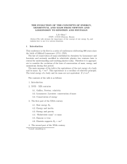 THE EVOLUTION OF THE CONCEPTS OF ENERGY, MOMENTUM