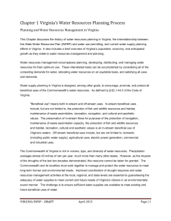Chapter 1 Virginia`s Water Resources Planning Process