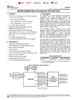 LMH1983 3G/HD/SD Video Clock Generator