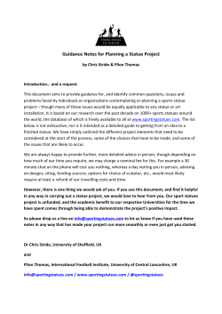 Guidance Notes for Planning a Statue Project