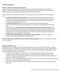 COVER LETTER HOW-TO: What is a cover letter and why do you