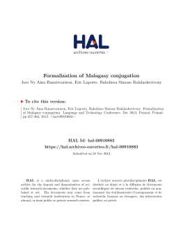 Formalization of Malagasy conjugation - Hal-SHS