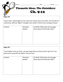 Chapters 9-12 Thematic Ideas Worksheet