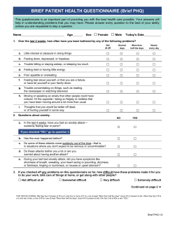 Brief Patient Health Questionnaire