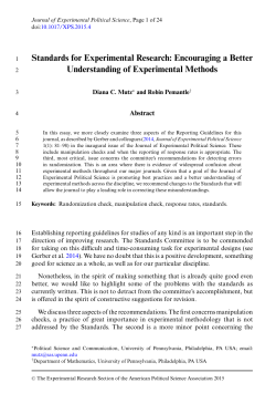Standards for Experimental Research: Encouraging a Better