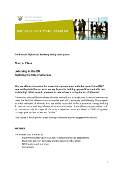 Brochure_Lobbying in the EU_Exploring the role of Alliances