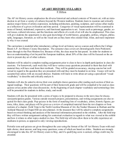 AP ART HISTORY SYLLABUS F.Hilton