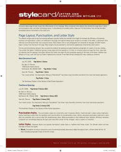 Page Layout, Punctuation, and Letter Style