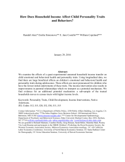 How Does Household Income Affect Child Personality Traits and