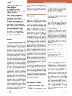 Sampling, prevalence and characterization of methicillin