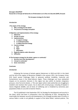 The European strategy for the Sahel