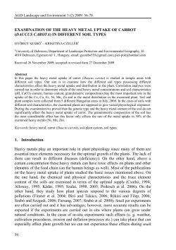 EXAMINATION OF THE HEAVY METAL UPTAKE OF CARROT