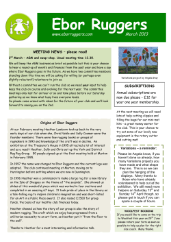 March 2013 - Ebor Ruggers