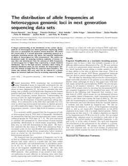 The distribution of allele frequencies at heterozygous genomic loci
