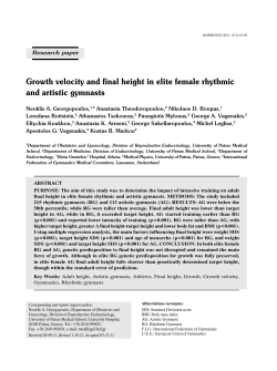 Growth velocity and final height in elite female rhythmic and artistic