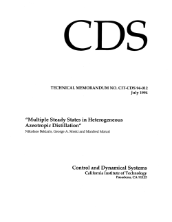 "Multiple Steady States in Heterogeneous Azeotropic Distillation