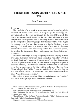 the role of jews in south africa since