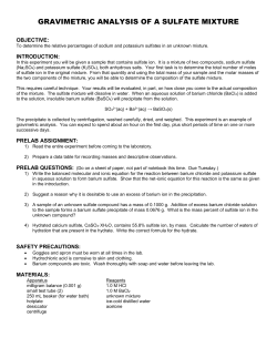 GRAVIMETRIC ANALYSIS OF A SULFATE MIXTURE