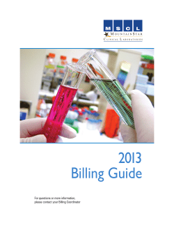 Billing Guide - MountainStar Clinical Laboratories
