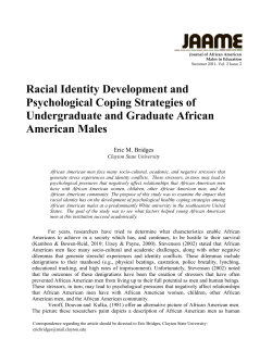 Racial Identity Development and Psychological Coping Strategies of